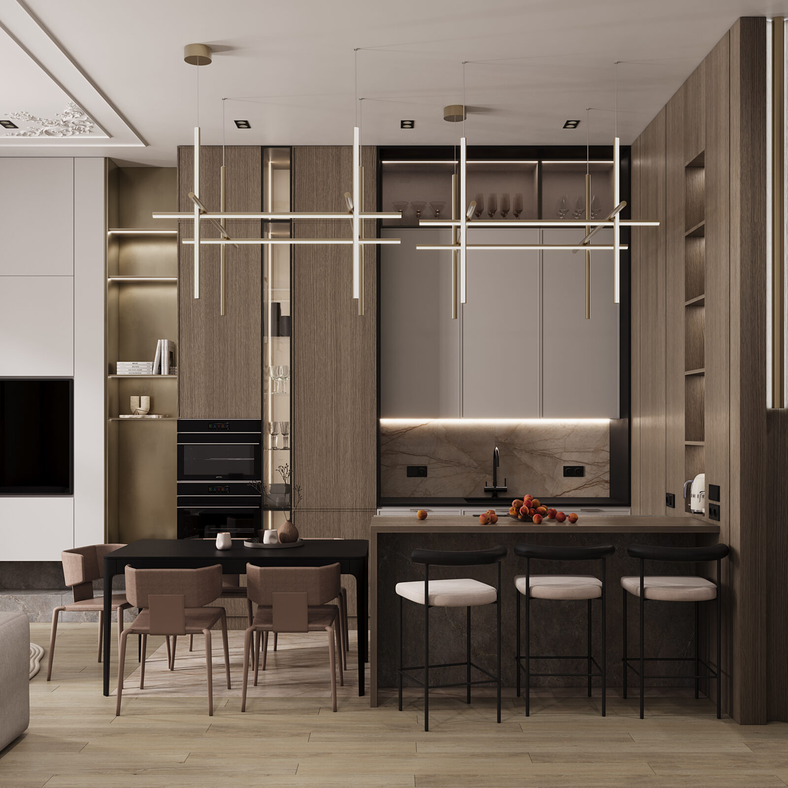 West Garden, 100 м² — дизайн интерьера, квартира, Москва, фото 3