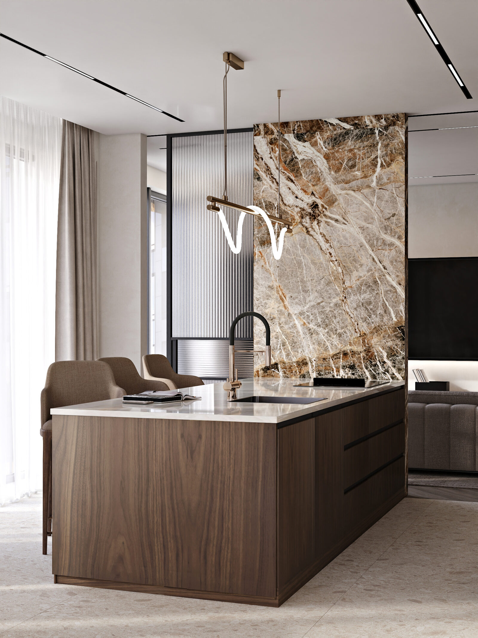 ЖК High Life, 147 м² — дизайн интерьера, квартира, Москва, фото 7